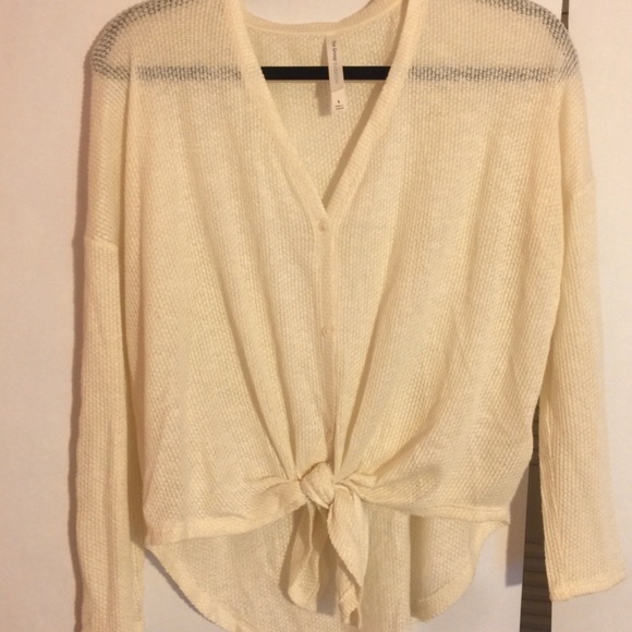 The Group Babaton Aritzia Cream Front Tie Cardigan - Picture 4 of 4